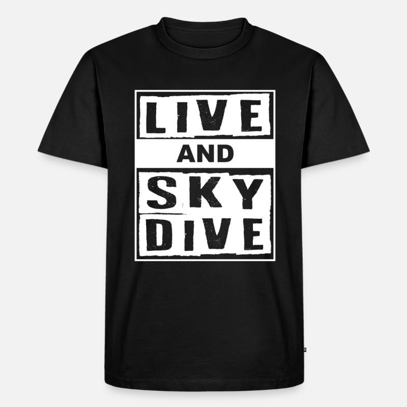 Live And Skydive Fallschirm - Männer Premium Bio T-Shirt - Schwarz