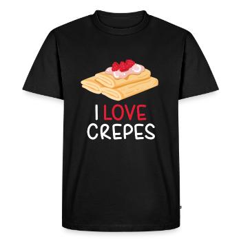 J’adore les crêpes crêpes - T-shirt Premium bio Homme - noir - Devant - Nico (187cm)