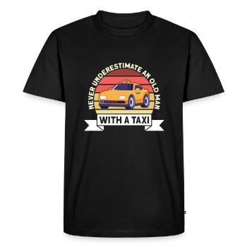 Old Man With A Taxi Taxi Taxi Driver - Men's Premium Organic T-Shirt - black - Front - Nico (187cm)