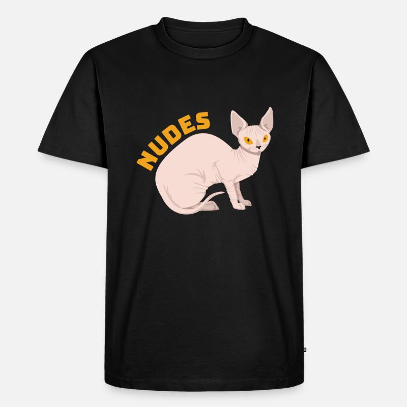 Nudes Sphynx Katze Kätzchen - Männer Premium Bio T-Shirt - Schwarz