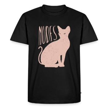 Nudes Sphynx Cat Kitten - Men's Premium Organic T-Shirt - black - Front - Nico (187cm)