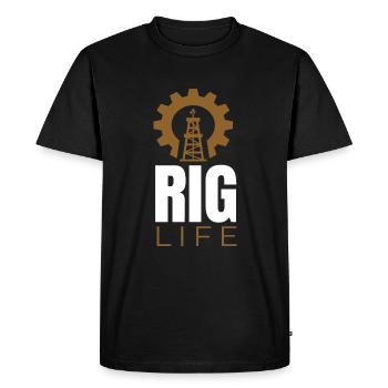 Rig Life Oil Drilling Rig - Men's Premium Organic T-Shirt - black - Front - Nico (187cm)