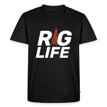 Rig Life Oil Drilling Rig - Men's Premium Organic T-Shirt - black - Front - Nico (187cm)