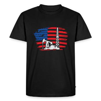 Drilling rig America Oil Drilling Rig - Men's Premium Organic T-Shirt - black - Front - Nico (187cm)