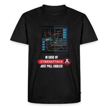 En cas de cyberattaque Informaticien - T-shirt Premium bio Homme - noir - Devant - Nico (187cm)