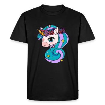 Cute Unicorn Motif Enfants Fille - T-shirt Premium bio Homme - noir - Devant - Nico (187cm)