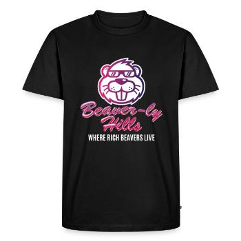 Beaver-ly Hills Beaver Beverly Hills - T-shirt Premium bio Homme - noir - Devant - Nico (187cm)