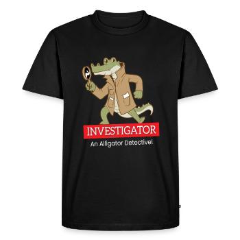 Enquêteur Détective Crocodile - T-shirt Premium bio Homme - noir - Devant - Nico (187cm)