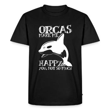 Les orques me rendent heureux Orques Mer de baleines - T-shirt Premium bio Homme - noir - Devant - Nico (187cm)
