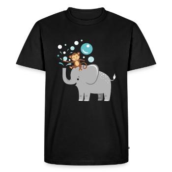 Bulles de savon éléphant singe enfants - T-shirt Premium bio Homme - noir - Devant - Nico (187cm)