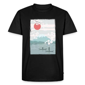 Cherry Blossoms Fuji Cherry Tree Japan Natural - Men's Premium Organic T-Shirt - black - Front - Nico (187cm)