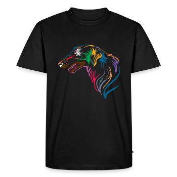 Borzoi Borzoi Couleurs Chien Chien Chien - T-shirt Premium bio Homme - noir - Devant - Nico (187cm)