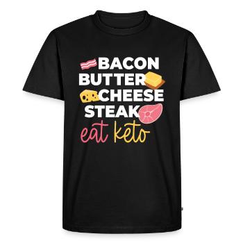 Mangez des aliments sains Keto - T-shirt Premium bio Homme - noir - Devant - Nico (187cm)