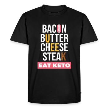 Mangez des aliments sains céto - T-shirt Premium bio Homme - noir - Devant - Nico (187cm)