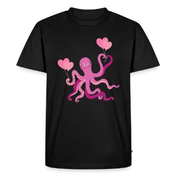 Octopus Heart Enfants Calmar - T-shirt Premium bio Homme - noir - Devant - Nico (187cm)
