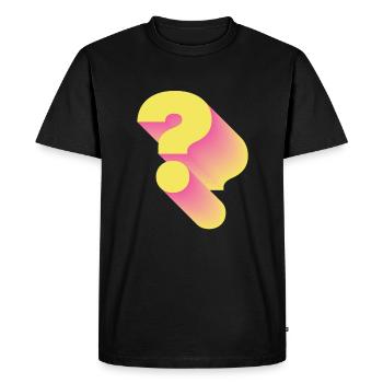 Retro Question Mark Punctuation - Men's Premium Organic T-Shirt - black - Front - Nico (187cm)