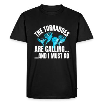 Les tornades appellent ouragan - T-shirt Premium bio Homme - noir - Devant - Nico (187cm)