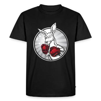 Kangourou Boxe Kangourous - T-shirt Premium bio Homme - noir - Devant - Nico (187cm)