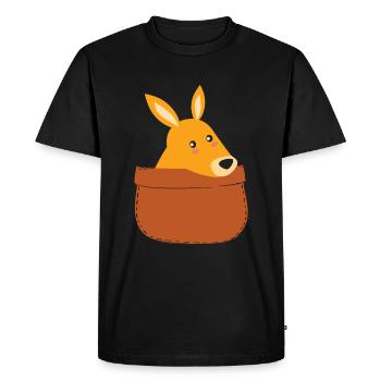 Mignon Kangourou Poche Kangourou Kangourous - T-shirt Premium bio Homme - noir - Devant - Nico (187cm)