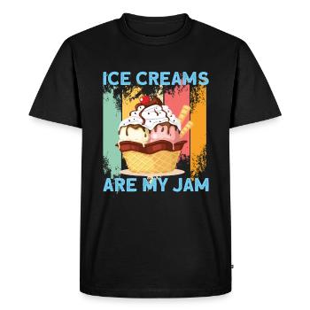 Les glaces sont ma confiture Eiscreme Eis - T-shirt Premium bio Homme - noir - Devant - Nico (187cm)