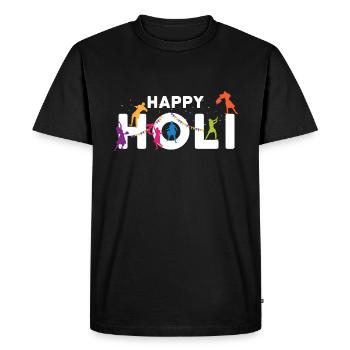 Happy Holi Colors Festival Gulal Phagwah - T-shirt Premium bio Homme - noir - Devant - Nico (187cm)