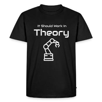 Travail en théorie Ingénieur en robotique robotique - T-shirt Premium bio Homme - noir - Devant - Nico (187cm)
