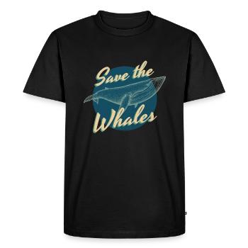 Blue Whale Save The Whales Whale Sea - T-shirt Premium bio Homme - noir - Devant - Nico (187cm)