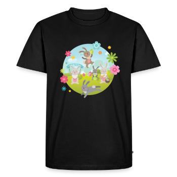 Easter Fun Easter Bunny Easter Kids - Men's Premium Organic T-Shirt - black - Front - Nico (187cm)
