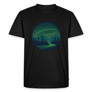 Aurores boréales Aurores boréales - T-shirt Premium bio Homme - noir - Devant - Nico (187cm)