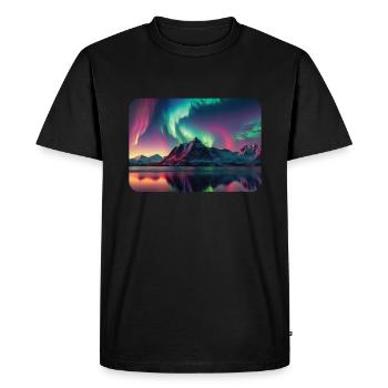 Aurora Borealis Polarlicht Nordlichter - Männer Premium Bio T-Shirt - Schwarz - Vorne - Nico (187cm)