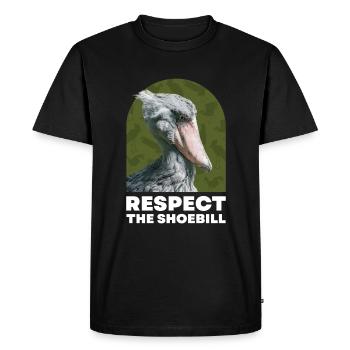 Respect the Shoebill Shoebill Bird - Men's Premium Organic T-Shirt - black - Front - Nico (187cm)