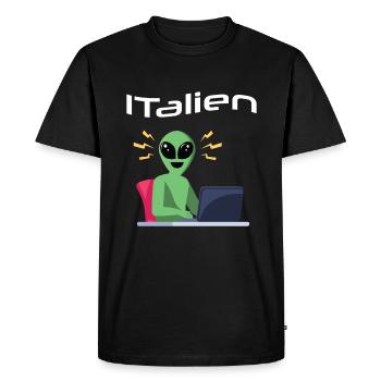 ITalien Alien Informatiker Hacker Coder - Men's Premium Organic T-Shirt - black - Front - Nico (187cm)