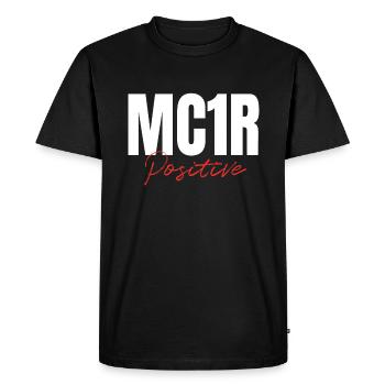 MC1R Positive Redhead Red Hair - Men's Premium Organic T-Shirt - black - Front - Nico (187cm)