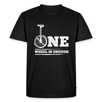 One Wheel Is Enough Einrad Unicycle - Men's Premium Organic T-Shirt - black - Front - Nico (187cm)