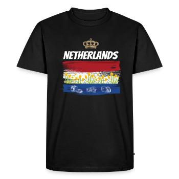 Nehterland's flag Netherlands Holland - Men's Premium Organic T-Shirt - black - Front - Nico (187cm)