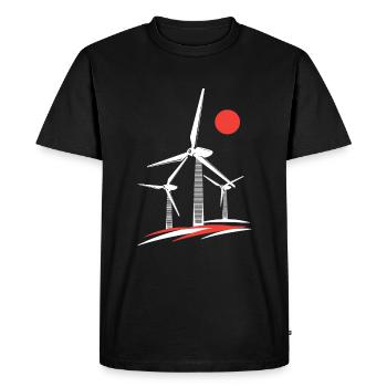 Éolienne Énergie éolienne Énergie éolienne Énergie éolienne - T-shirt Premium bio Homme - noir - Devant - Nico (187cm)