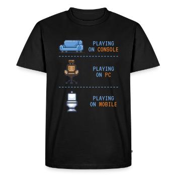 Jouer à des jeux de jeux - T-shirt Premium bio Homme - noir - Devant - Nico (187cm)