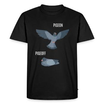 PigeON PigeOFF pigeons pigeons drôle - T-shirt Premium bio Homme - noir - Devant - Nico (187cm)