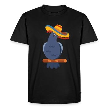 Mexique Chapeau Pigeon Pigeons Drôle - T-shirt Premium bio Homme - noir - Devant - Nico (187cm)