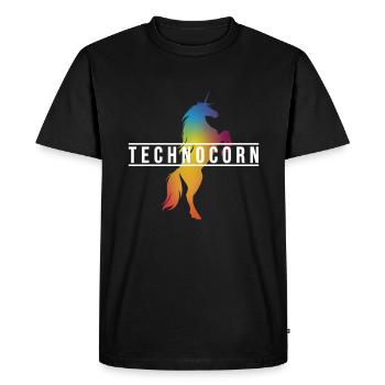 EDM Technocorn Unicorn Festival Music - Men's Premium Organic T-Shirt - black - Front - Nico (187cm)