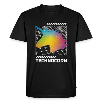 EDM Technocorn Unicorn Festival Music - Men's Premium Organic T-Shirt - black - Front - Nico (187cm)