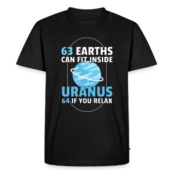 63 Earth Can Fit Uranus Planet Space - Men's Premium Organic T-Shirt - black - Front - Nico (187cm)