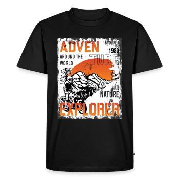 Motorcycle Boxer Adventure Gentlemen Scrambler - Men's Premium Organic T-Shirt - black - Front - Nico (187cm)