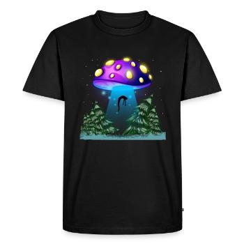 Psychedelic Fungi Festival EDM Music Ufo - Men's Premium Organic T-Shirt - black - Front - Nico (187cm)