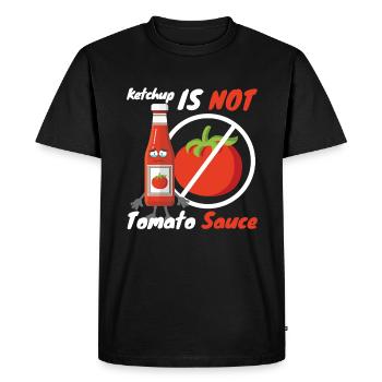 Le ketchup n’est pas de la sauce tomate Italie - T-shirt Premium bio Homme - noir - Devant - Nico (187cm)