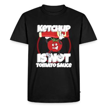 Le ketchup n’est pas de la sauce tomate Italie - T-shirt Premium bio Homme - noir - Devant - Nico (187cm)