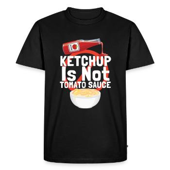 Le ketchup n’est pas de la sauce tomate Italie - T-shirt Premium bio Homme - noir - Devant - Nico (187cm)