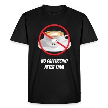 Pas de cappuccino après 11h Café Italie - T-shirt Premium bio Homme - noir - Devant - Nico (187cm)