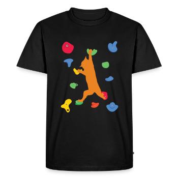 Chat Escalade Escalade Alpinisme - T-shirt Premium bio Homme - noir - Devant - Nico (187cm)