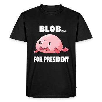 Blob pour le président Blobfish Fish Sea - T-shirt Premium bio Homme - noir - Devant - Nico (187cm)